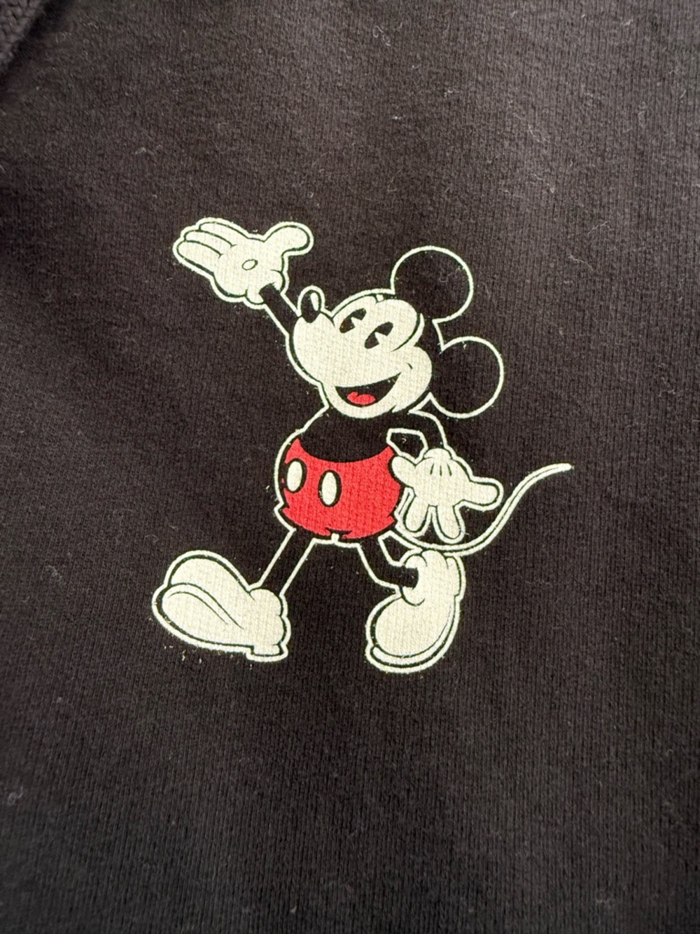Disney Mickey Mouse Zip Up Hoodie XL Black Graphic Sleeve Logo Sweatshirt Women - Picture 3 of 8